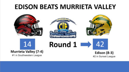 Edison Beats Murrieta Valley Football Playofffs